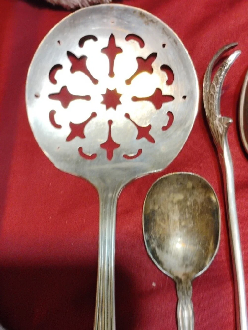 Antique/Vintage Silver-Plated Serving Utensil Set - Classic Silver
